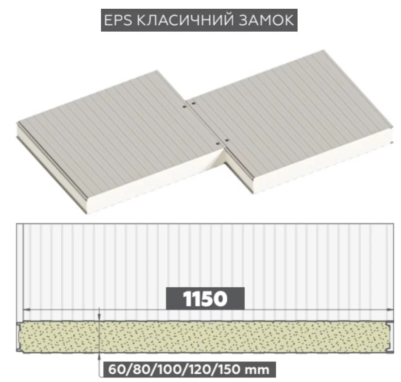 Стінові сендвіч-панелі з наповнювачем пінополістирол - Зображення 3